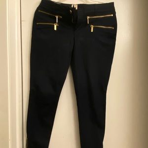 MICHAEL MICHAEL KORS Black Skinny Zipper Jeans
